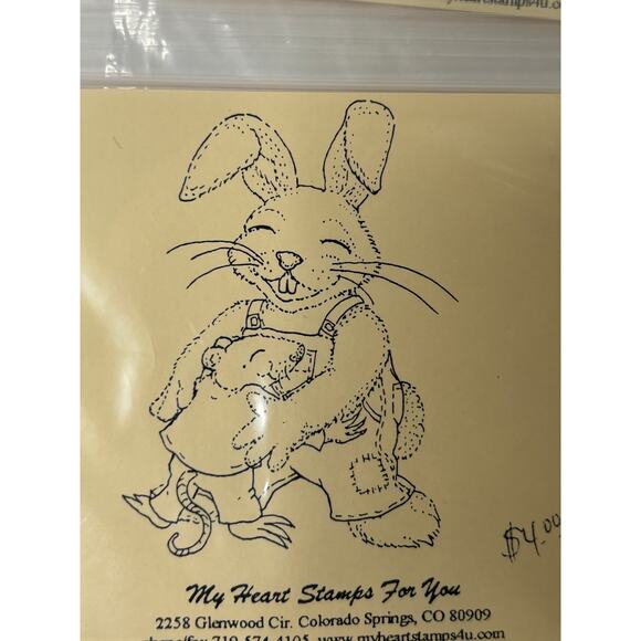 4 Cling Mount Stamps Friendship Card Making Bunny " NEW Scrapbooking Stamping - Picture 6 of 7